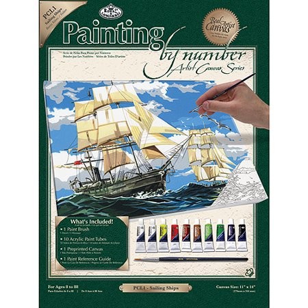 Paint By Numbers Ships Canvas Painting