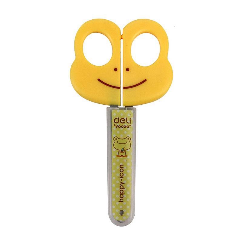 Student Scissors 12cm (4.8') Stainless Yellow Frog