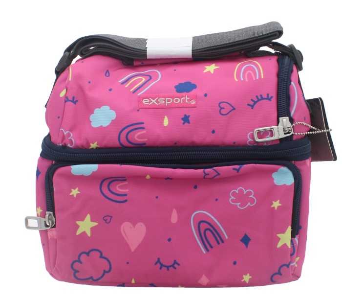 Exsport Move Thermal Lunch Bag Top Opening+front Pocket Pink Rainbow