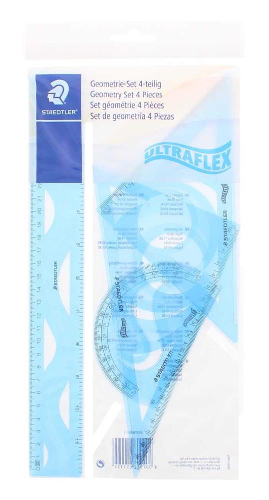 Staedtler Ultraflex Geometrie 4 Pcs Set Transparent Blue 30cm