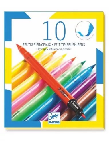 The Colours - 10 Brush-tip Felt Pens - Pop Colours