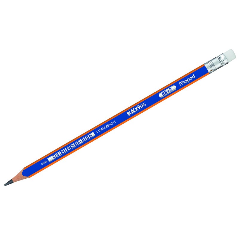 Extruded Graphite Pencils Triangular Hb Eraser End Box