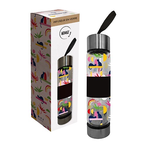 Infuseur Verre 400ml Chats Pop Blanc Coco