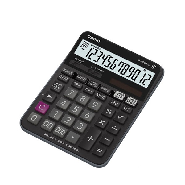 Calculator Check & Recheck 12 Digits Black