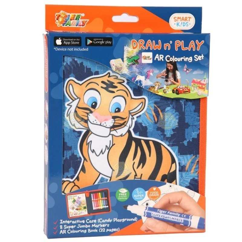 Pencil Case With Smart Kids Jumbo Coloring Set Tiger Buddy