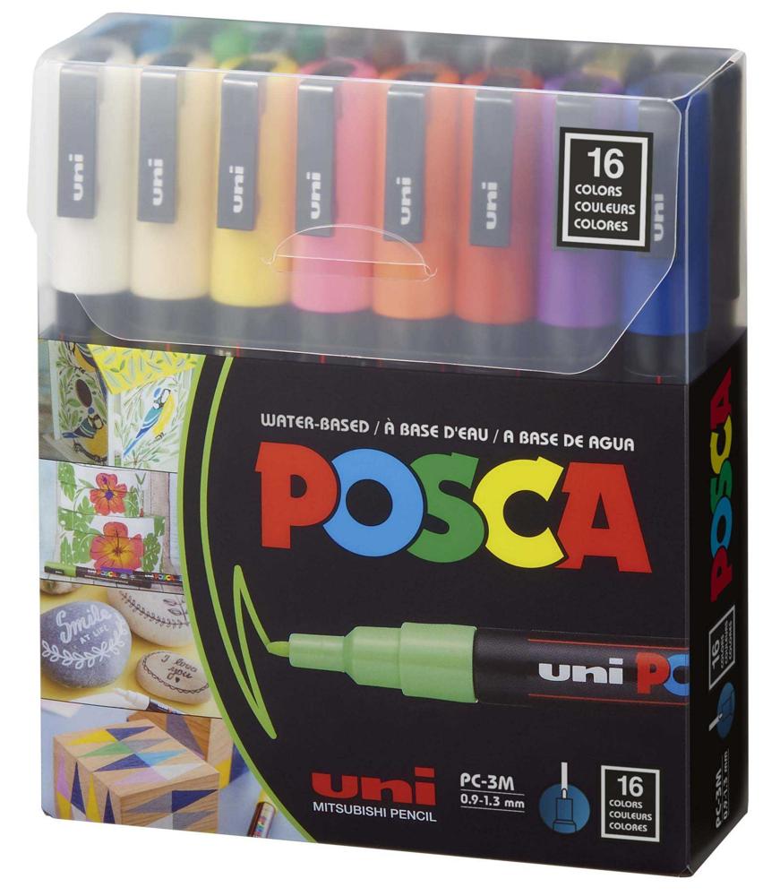 Posca Paint Marker Pen Fine Point 3m Set Of 16 Pcs