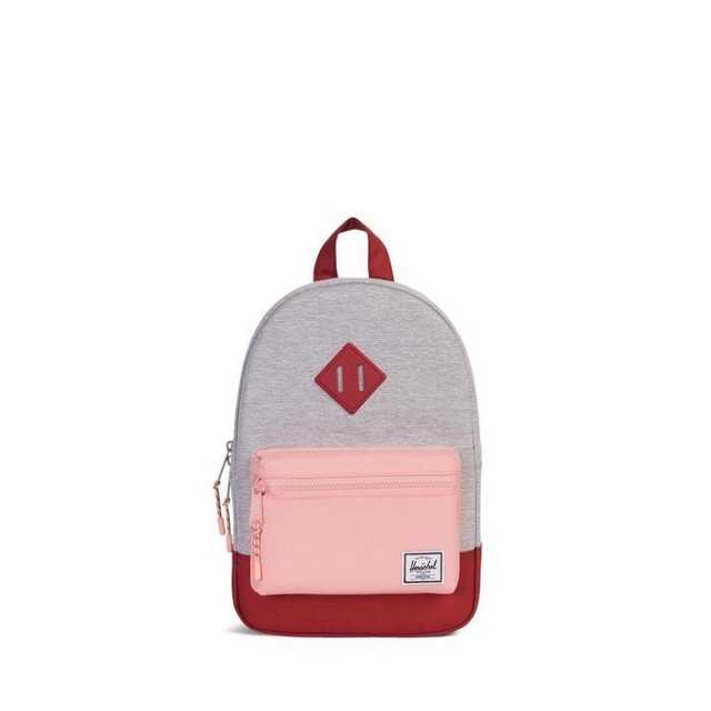 Herschel Heritage Kids Backpack Light Grey Crosshatch/peach/brick Red